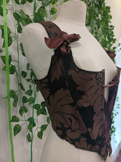Black brown corset top