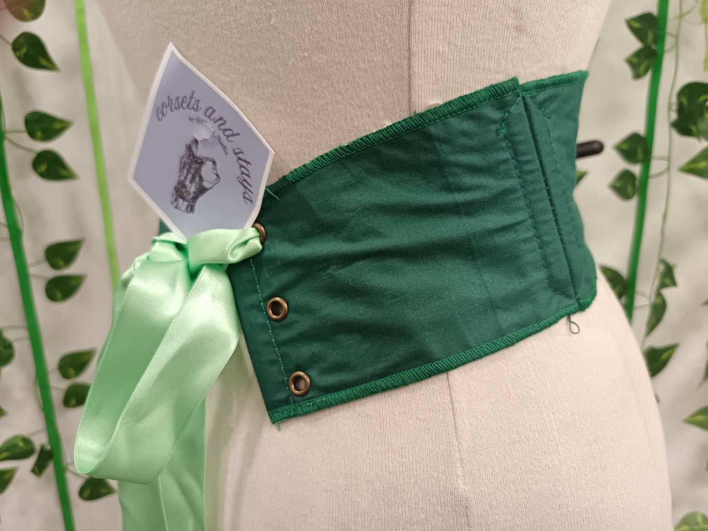 Jade green corset belt