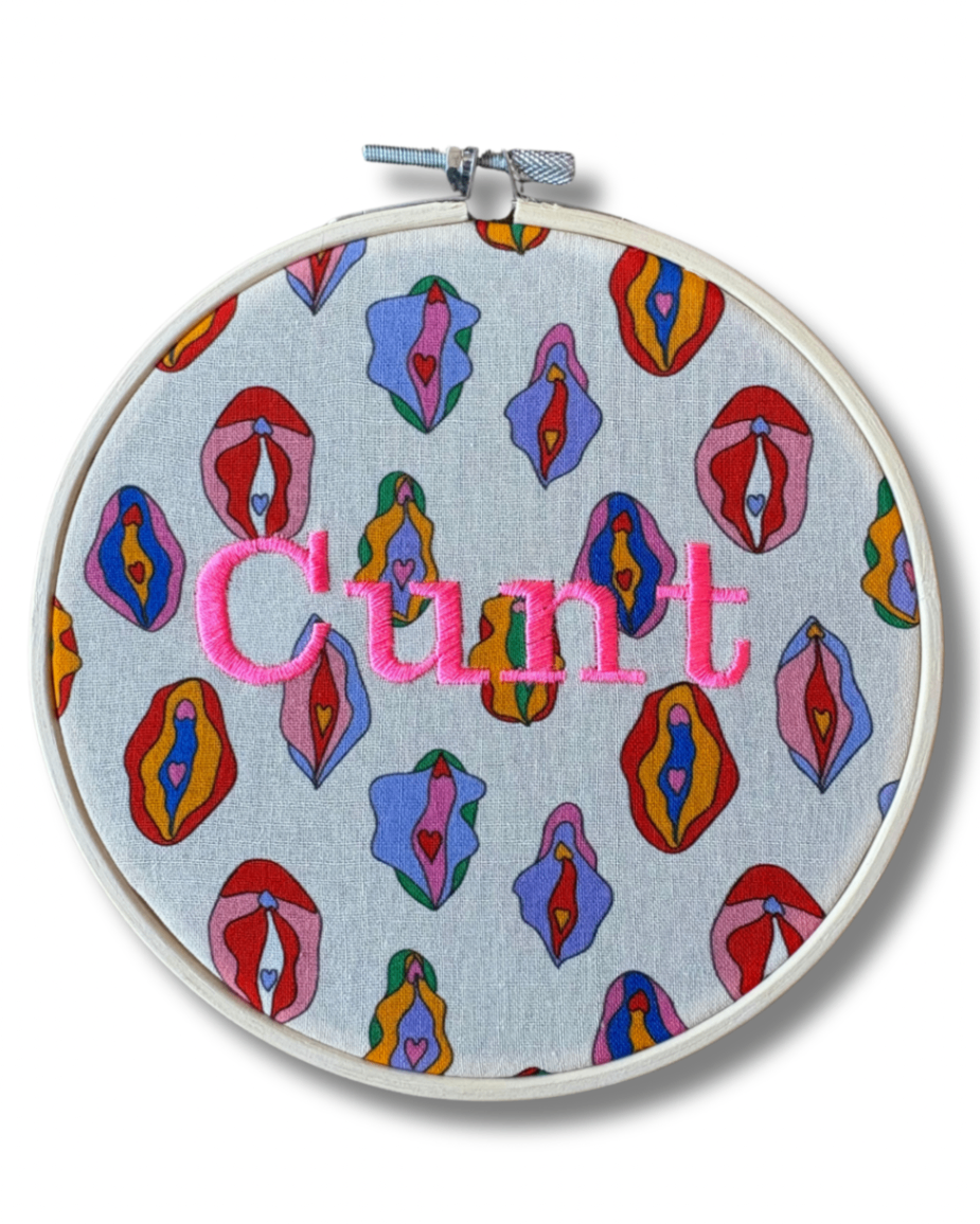 Cunt Embroidered Hoop Wall Art