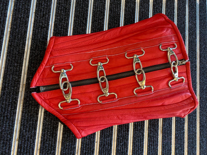Red leather corset top