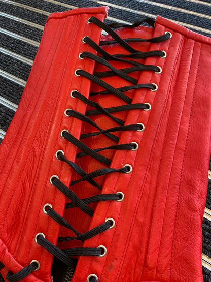 Red leather corset top
