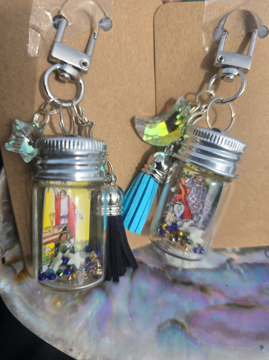 Mini tarot glow in the dark bag charms