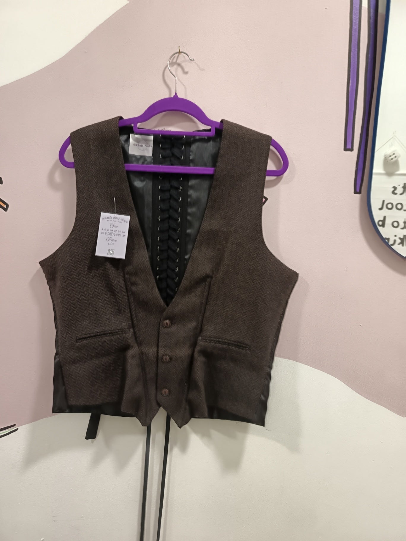 Corset waistcoat tweed brown 