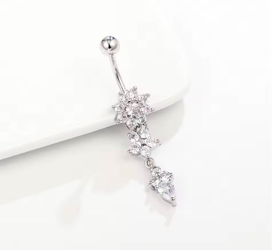 Titanium flower belly silver