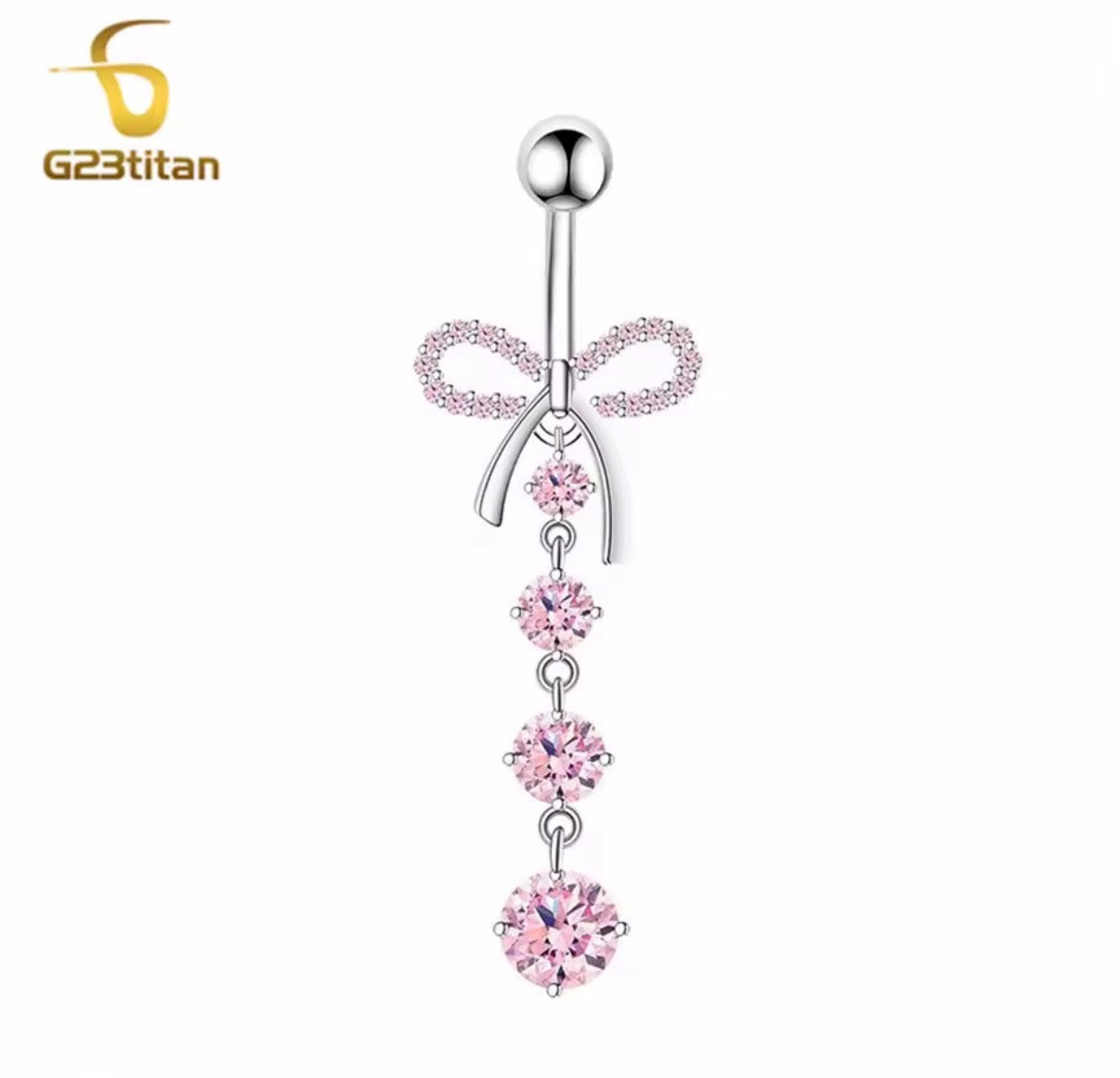 Pink bow belly titanium