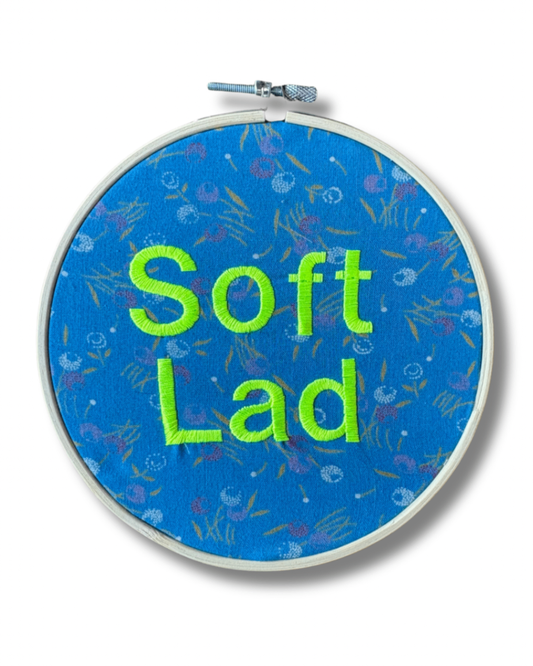 Soft Lad Embroidered Hoop Art