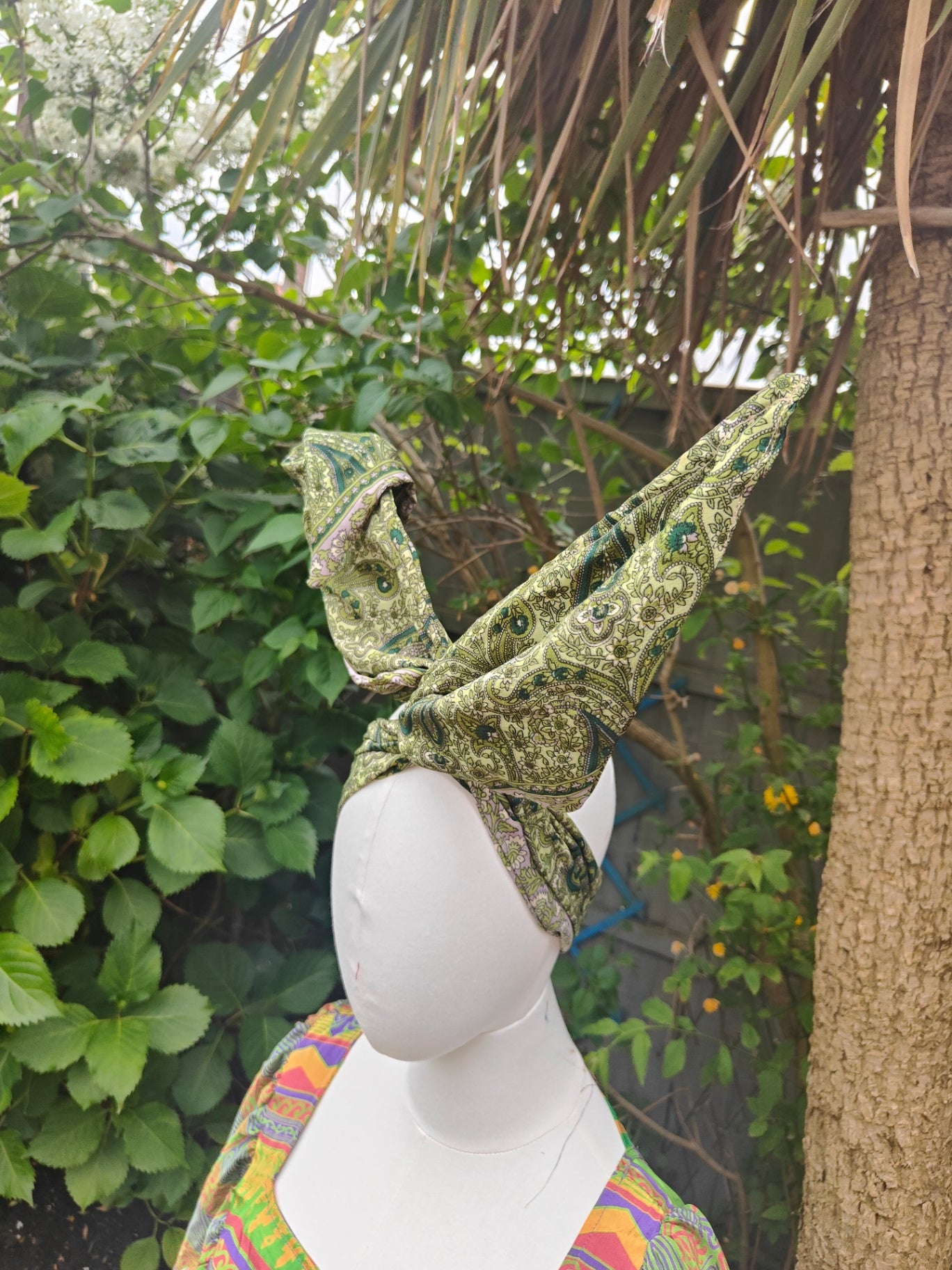 Wire headband wrap - recycled sari fabric