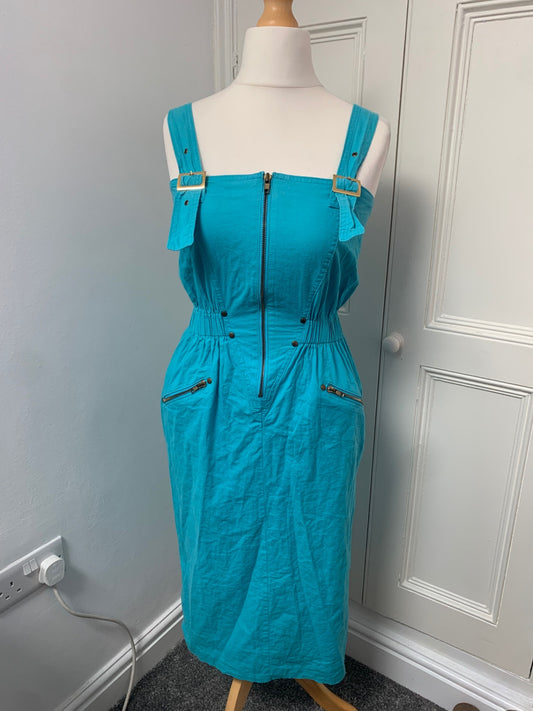 vintage 100% cotton blue dress 