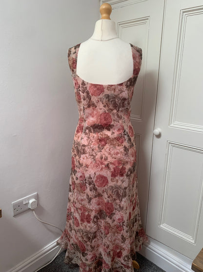 pink floral formal dress 