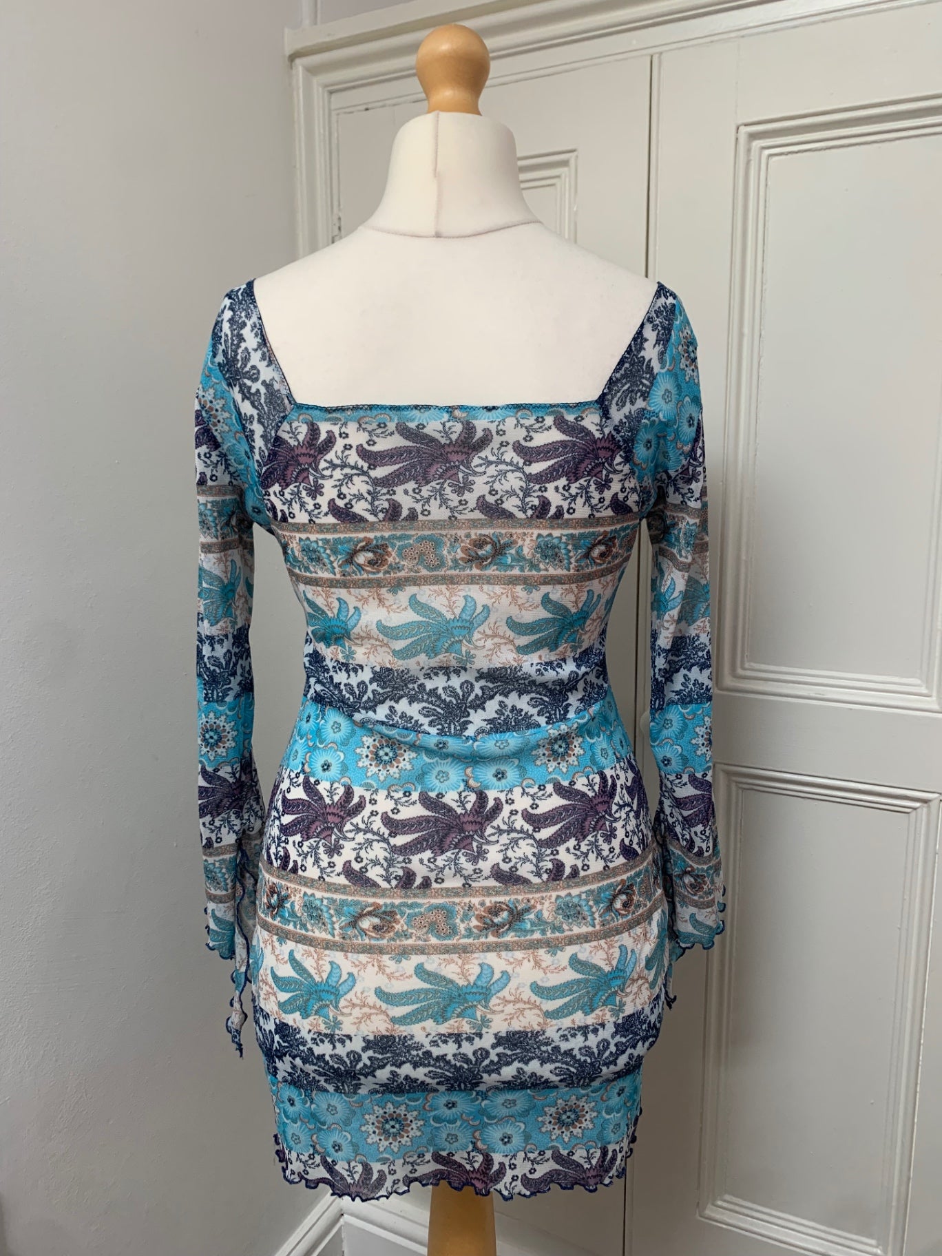 sheer mesh colourful tunic