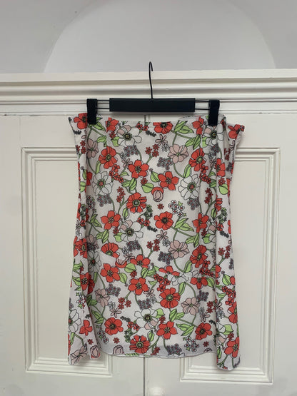 vintage white floral skirt 