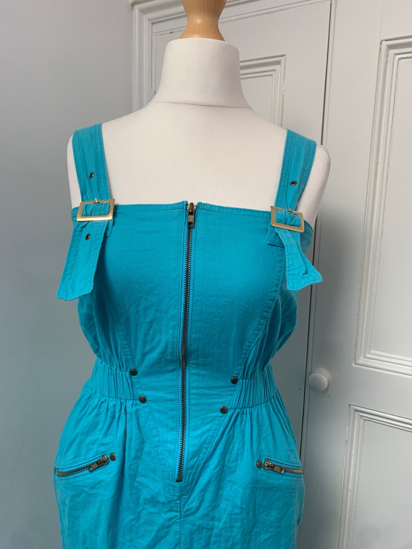 vintage 100% cotton blue dress 