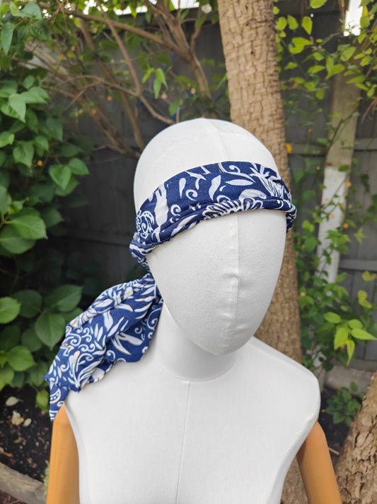 Wire headband wrap-sari fabric