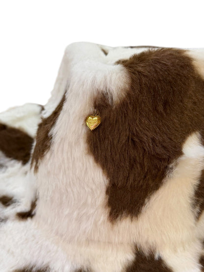 Brown Fur Heart Cowboy Hat Adjustable