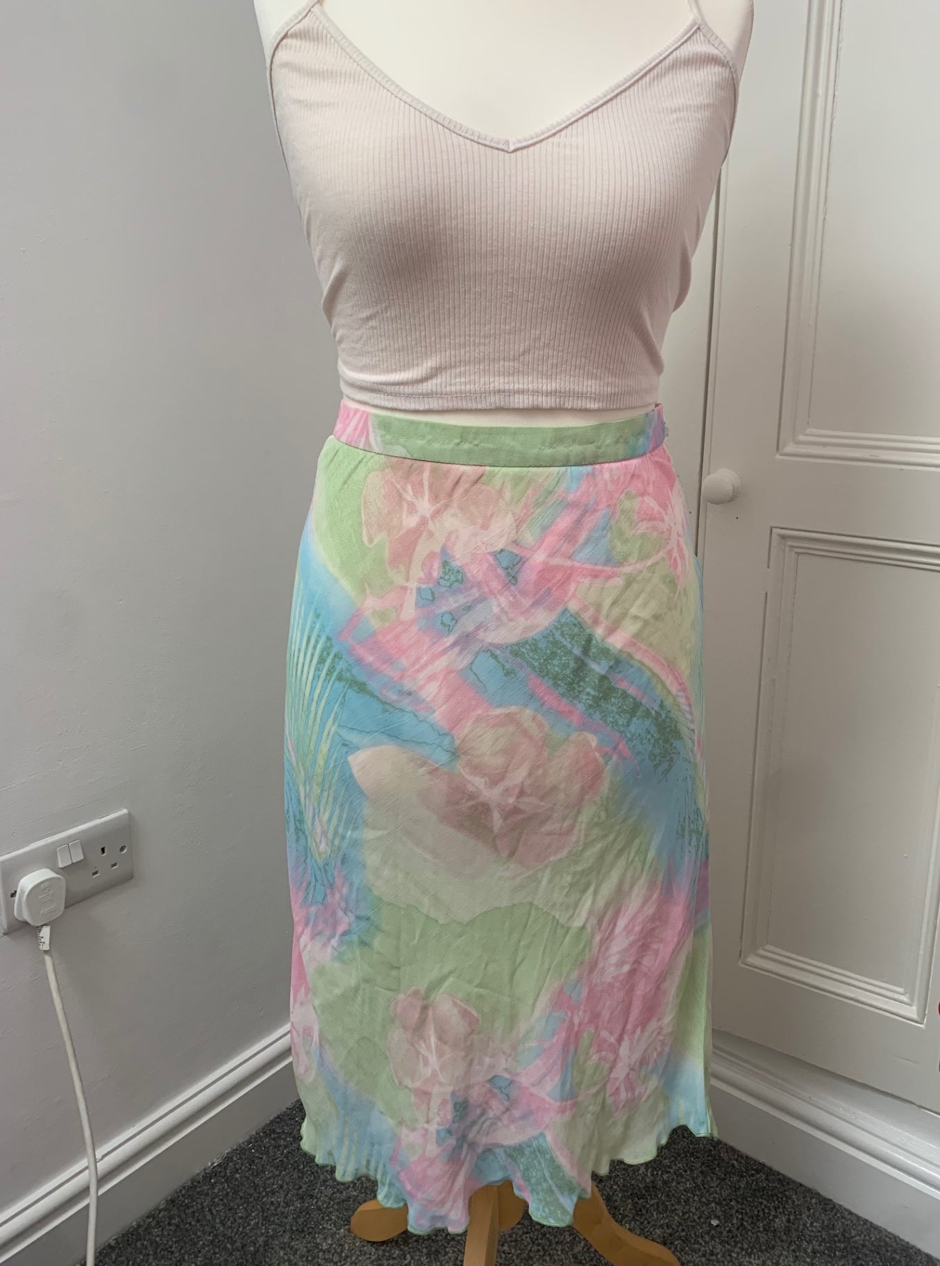 pastel floral skirt 