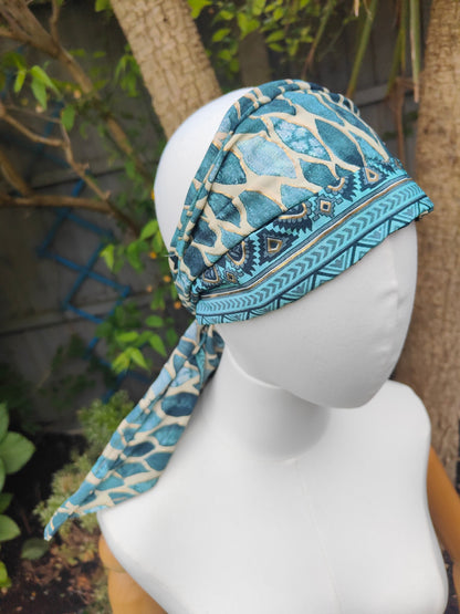 Wire headband wrap-sari fabric 