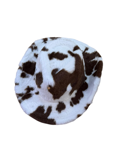 Brown Fur Heart Cowboy Hat Adjustable