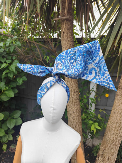 Wire headband wrap-sari fabric 