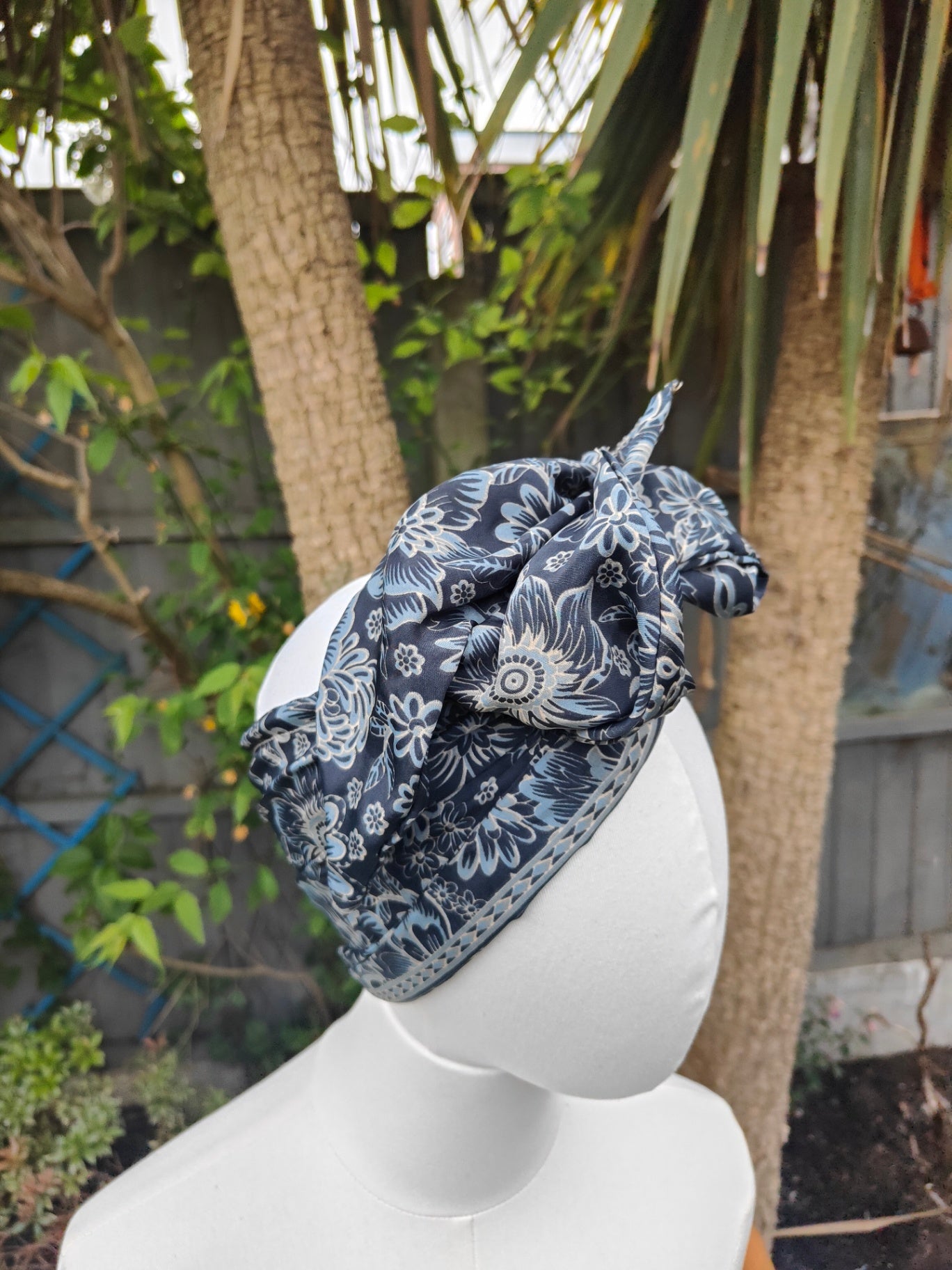 Wire headband wrap - sari fabric 