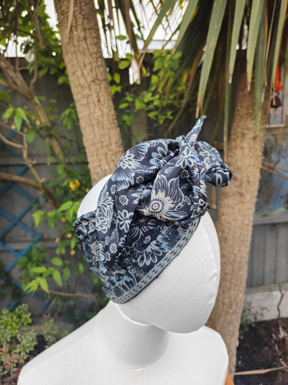 Wire headband wrap - sari fabric 