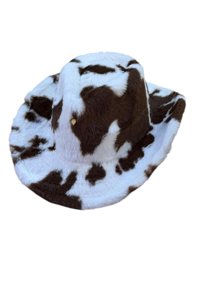 Brown Fur Heart Cowboy Hat Adjustable