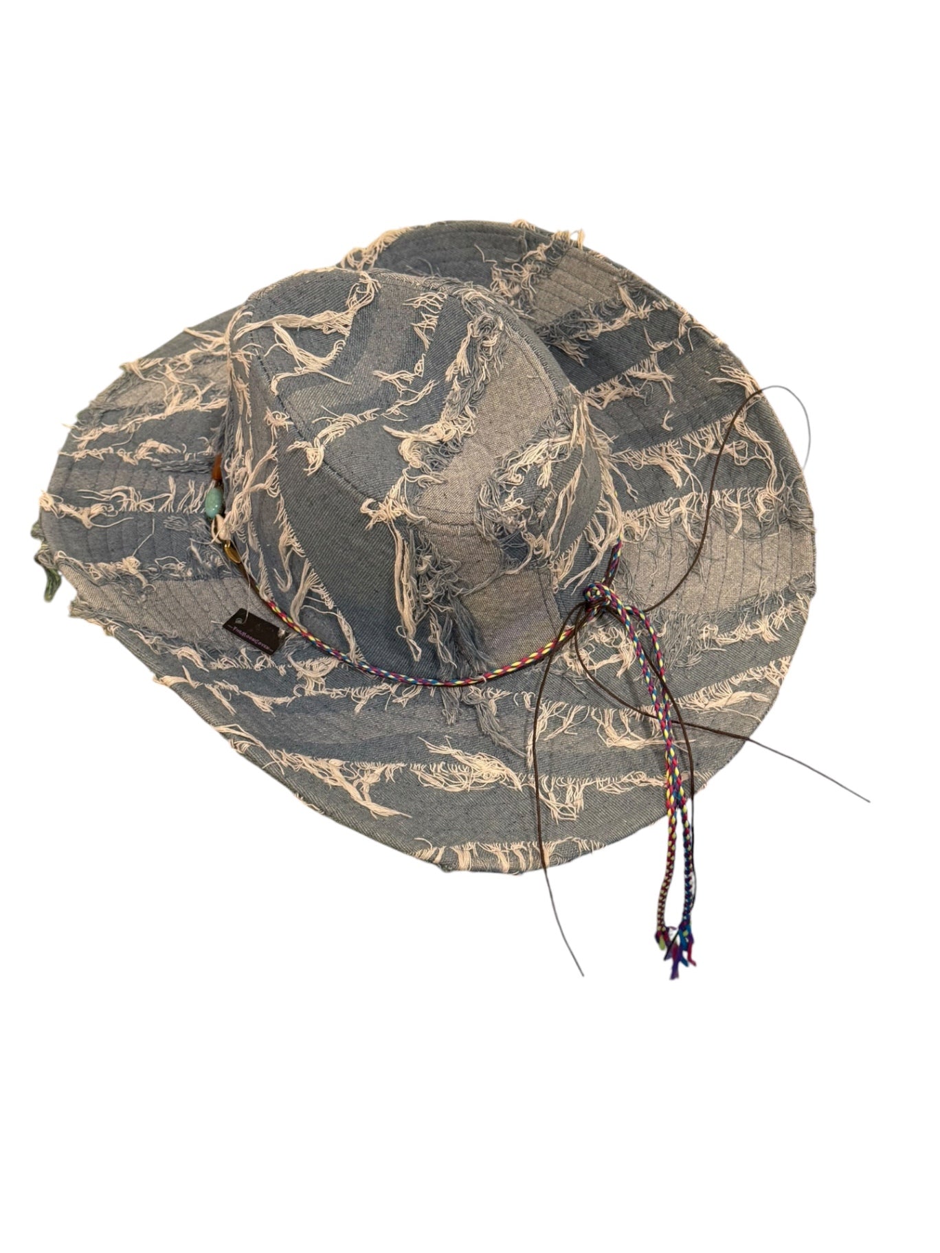 Blue Denim Cowboy Hat With Shell detail