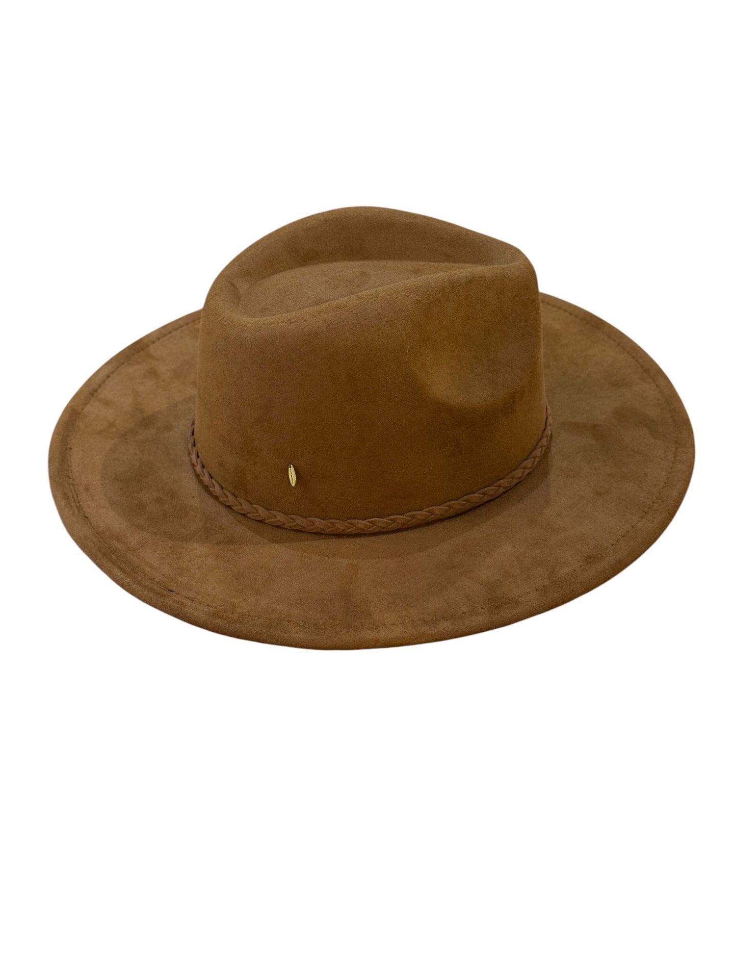 Gold Rose Brown Tassel Fedora Hat Adjustable 
