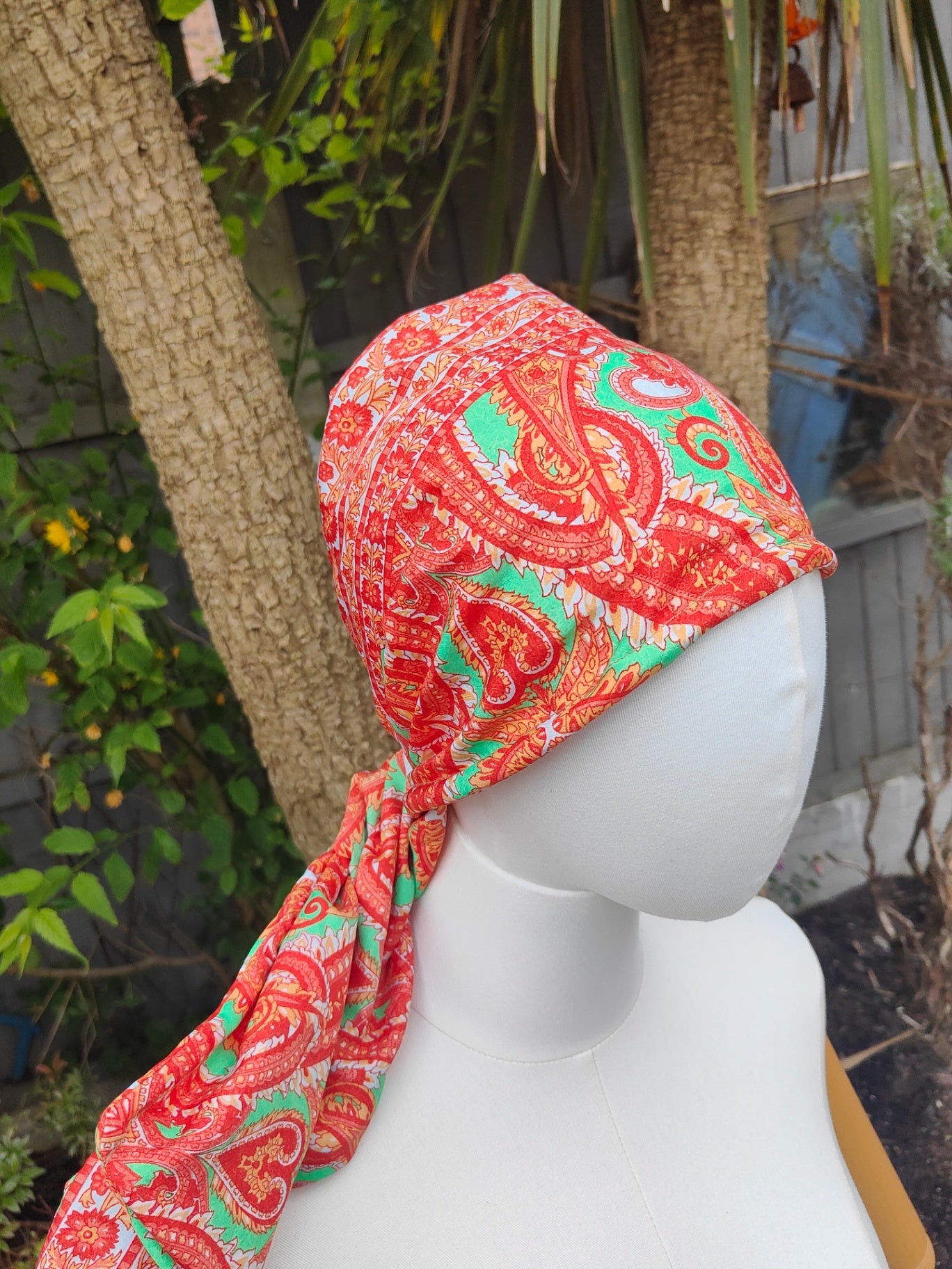 Wire headband wrap-sari fabric