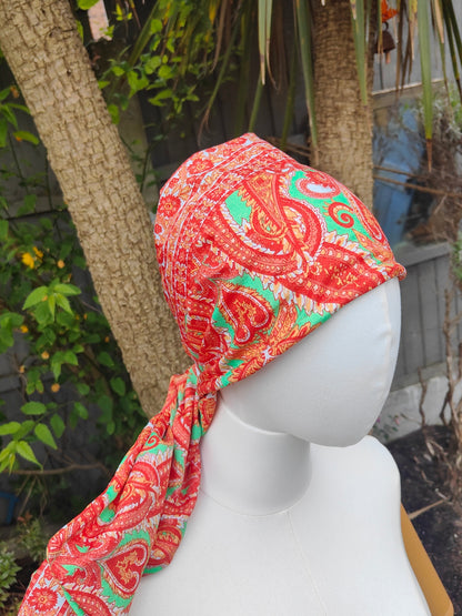 Wire headband wrap-sari fabric