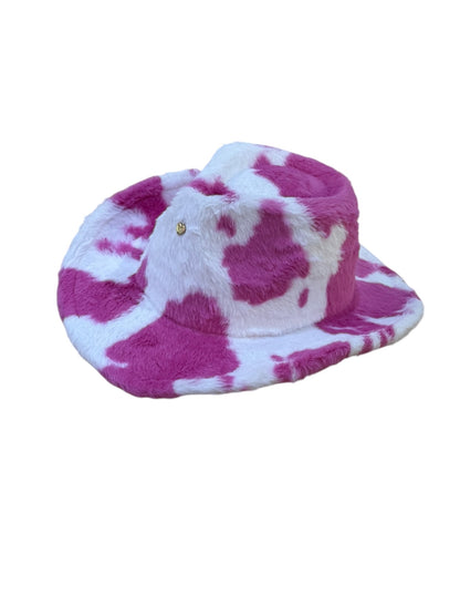 Pink Fur Heart Cowboy Hat Adjustable