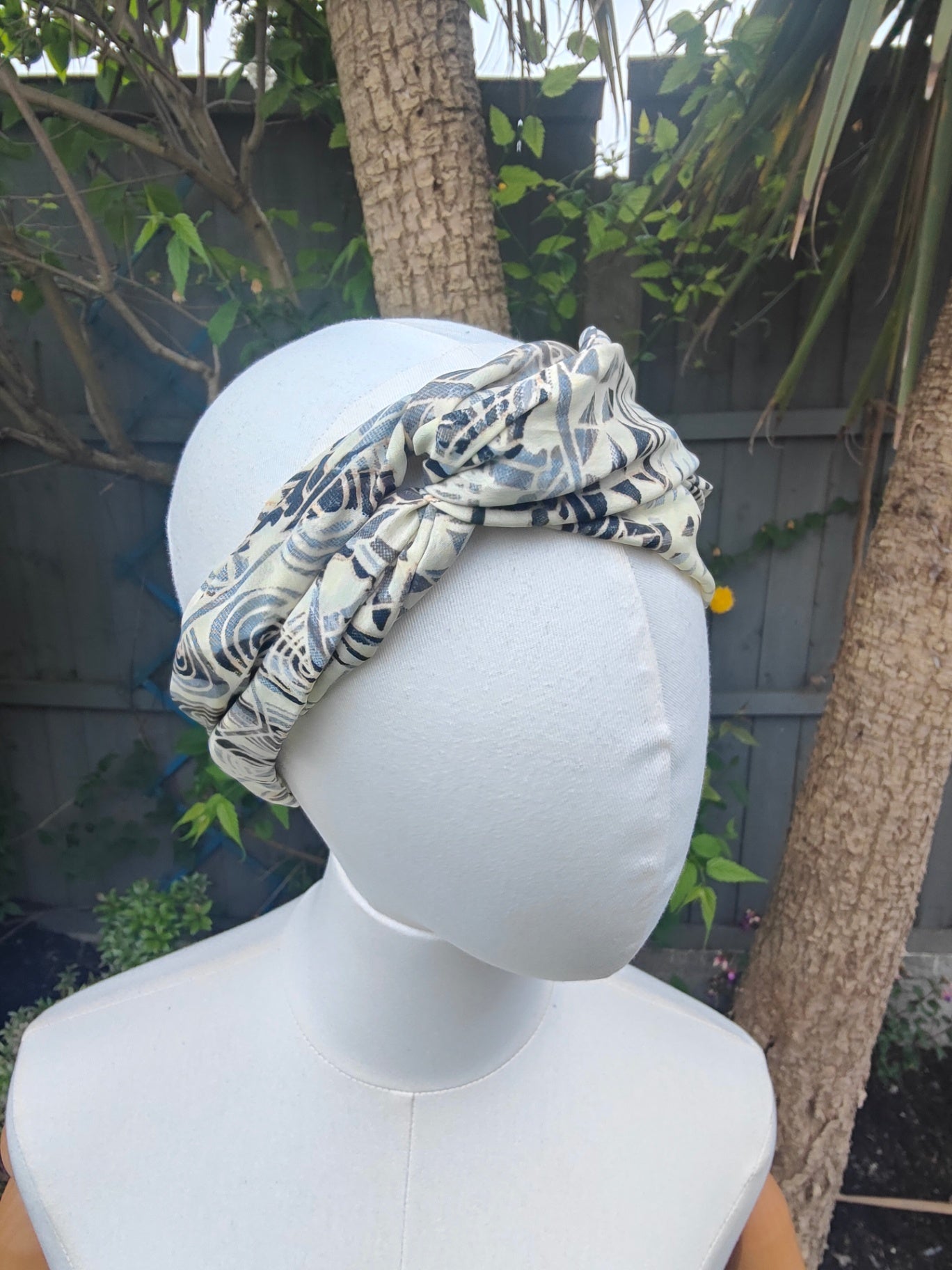 Wire headband wrap-sari fabric 