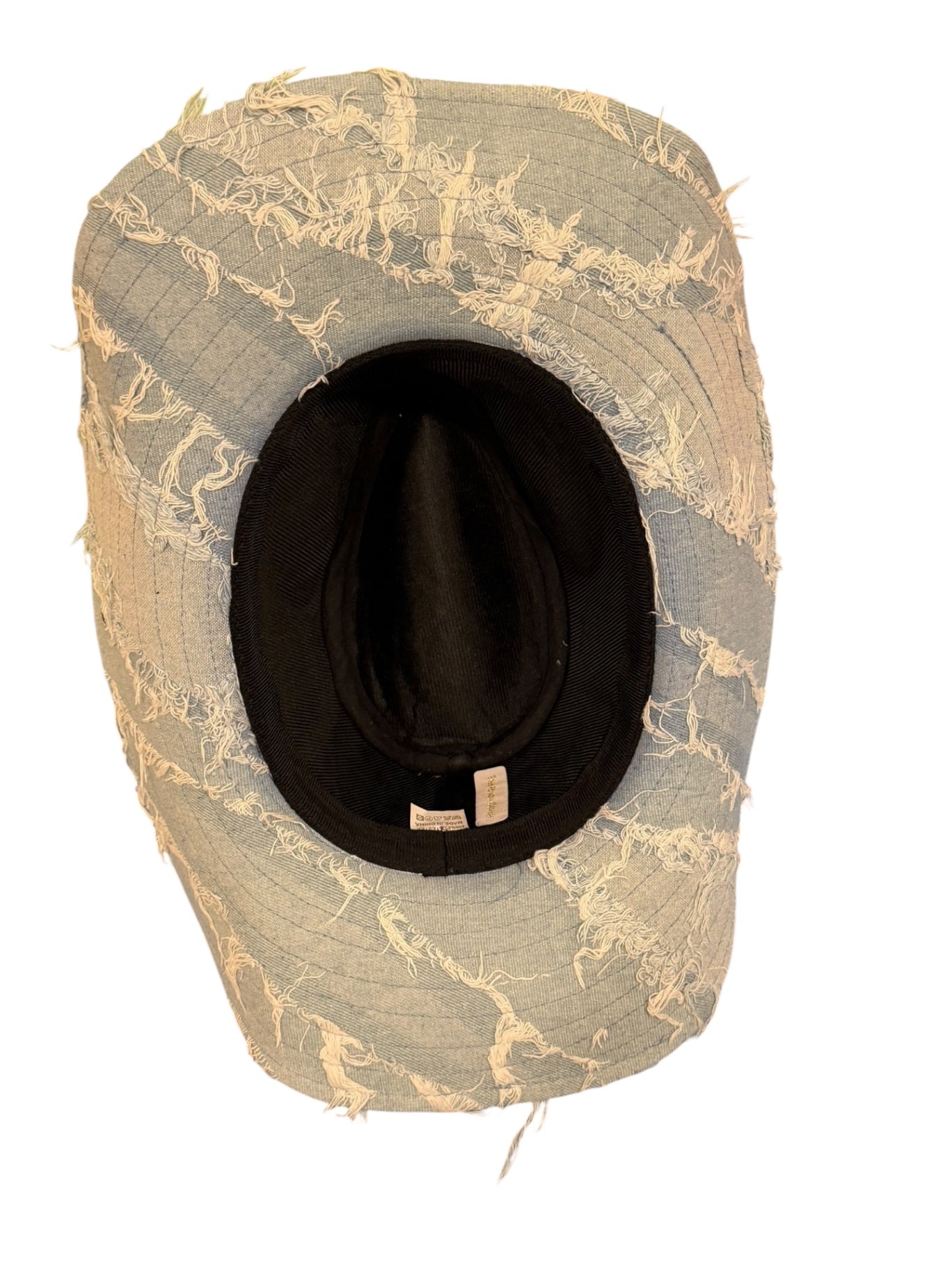 Blue Denim Cowboy Hat with chain detail