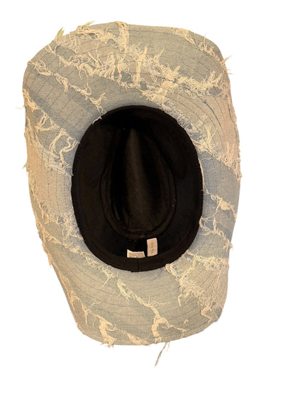 Blue Denim Cowboy Hat with chain detail