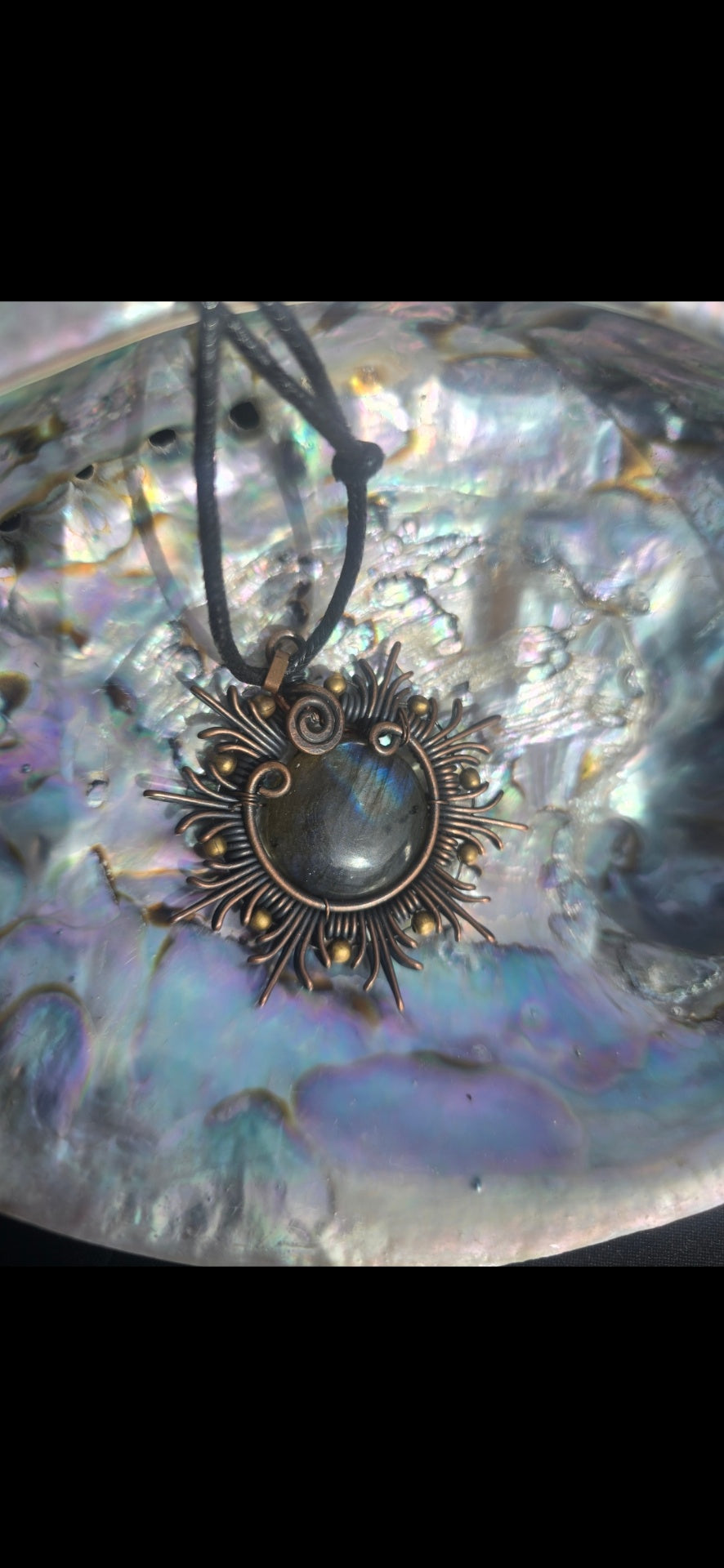 Labradorite sunburst necklace