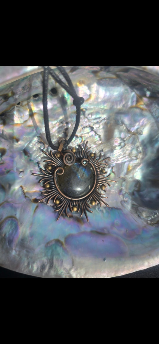 Labradorite sunburst necklace