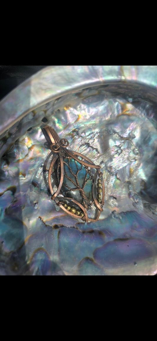 Labradorite tree of life necklace