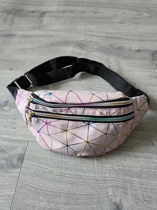 Pink Geometric Bum Bag