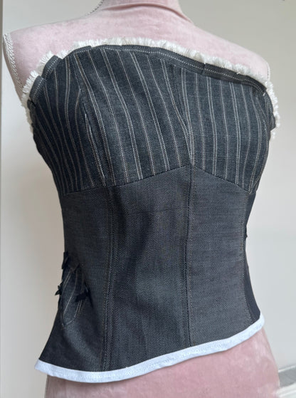 Upcycled denim corset 