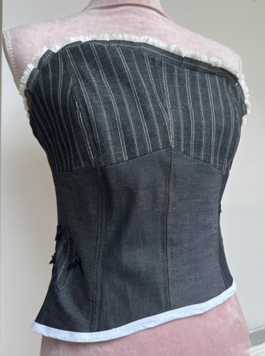 Upcycled denim corset 