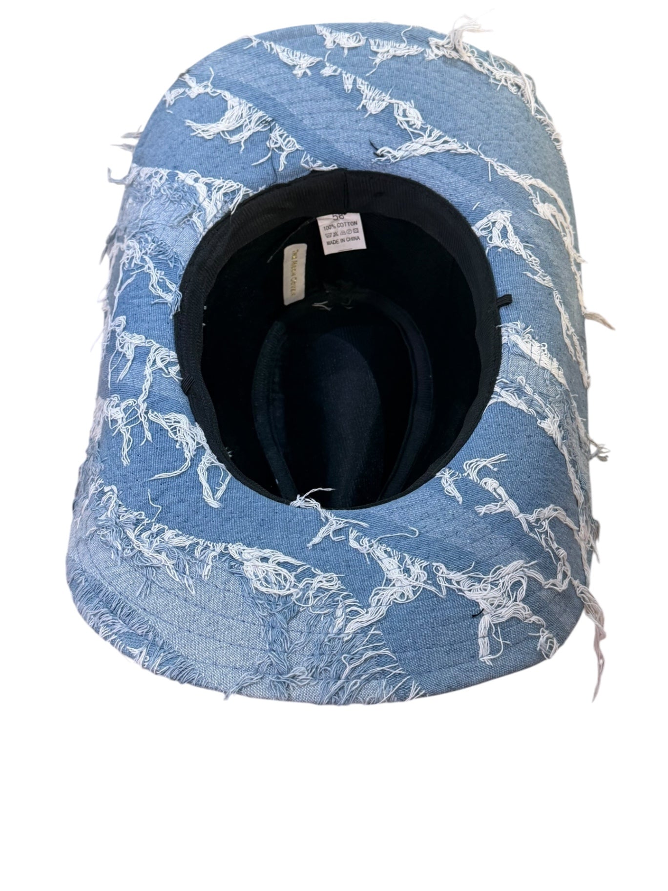Blue Denim Hat with Heart bead details