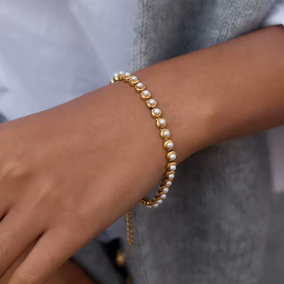 Capri Gold Pearl Bracelet