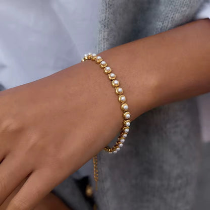 Capri Gold Pearl Bracelet