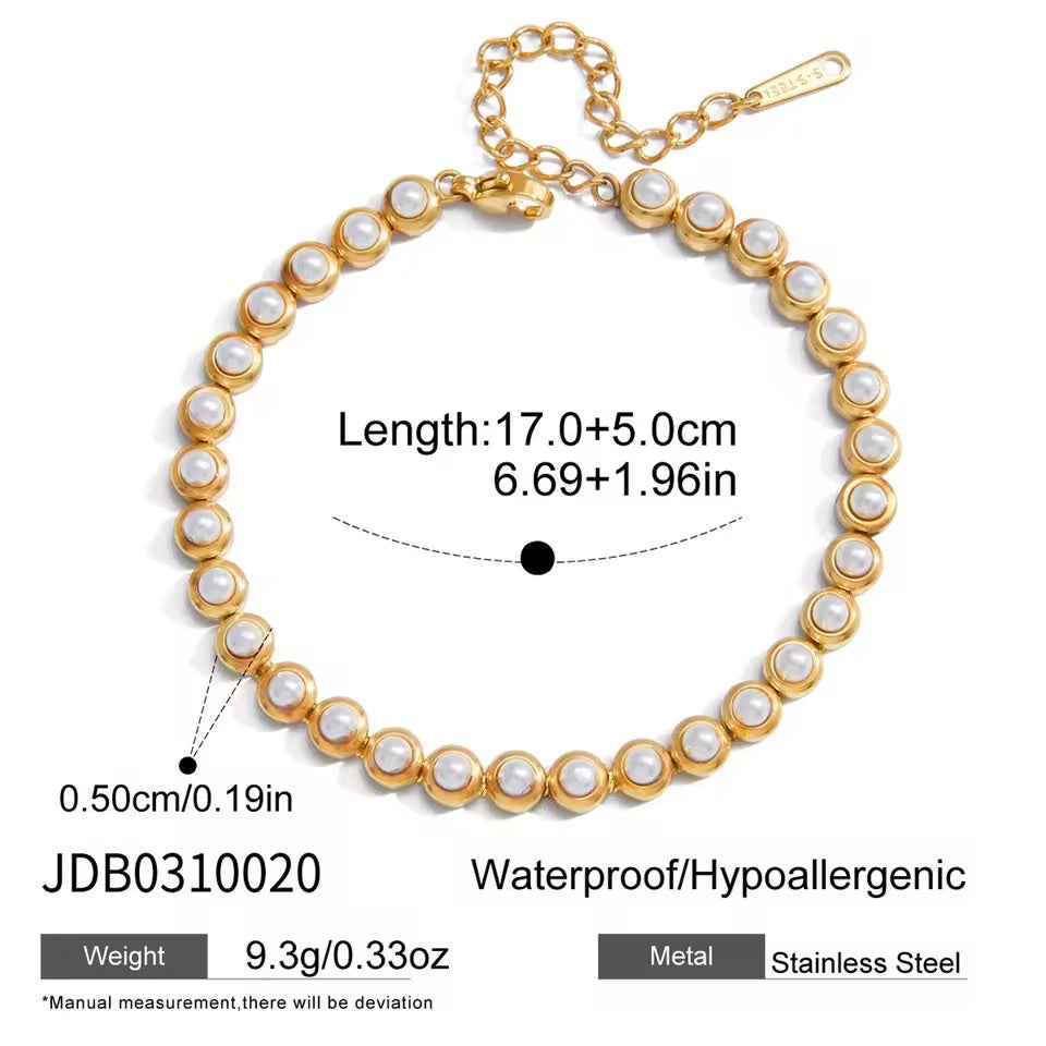 Capri Gold Pearl Bracelet