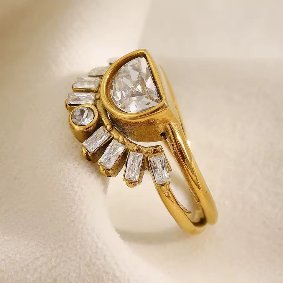 Gold Sunrise Ring Size 7