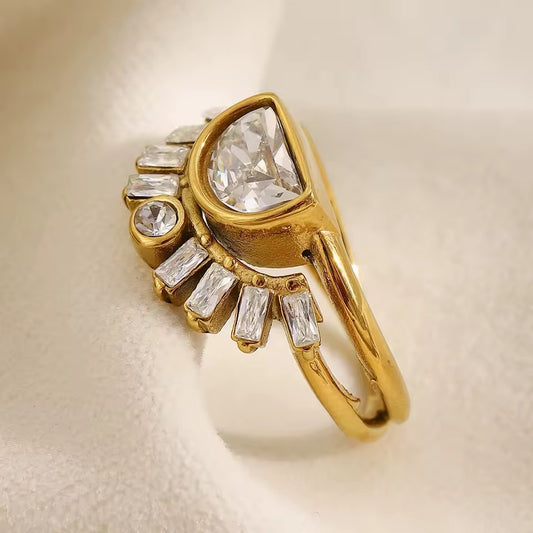 Gold Sunrise Ring Size 7