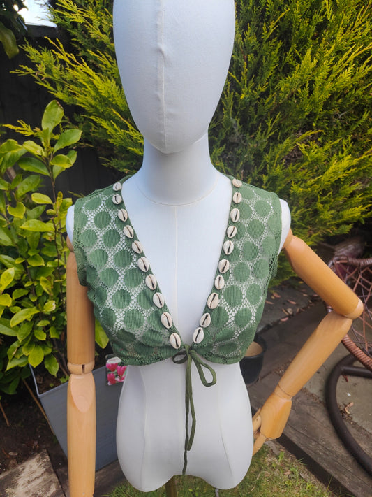 Boho crochet lace waistcoat top