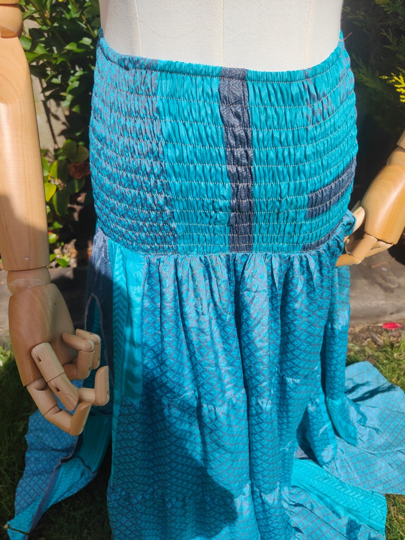 Zara split maxi skirt - turquoise jade 