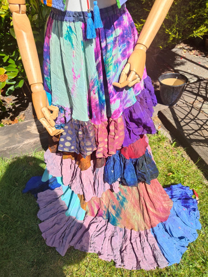 Wanderlust maxi skirt - tiered tie dye - Rainbow