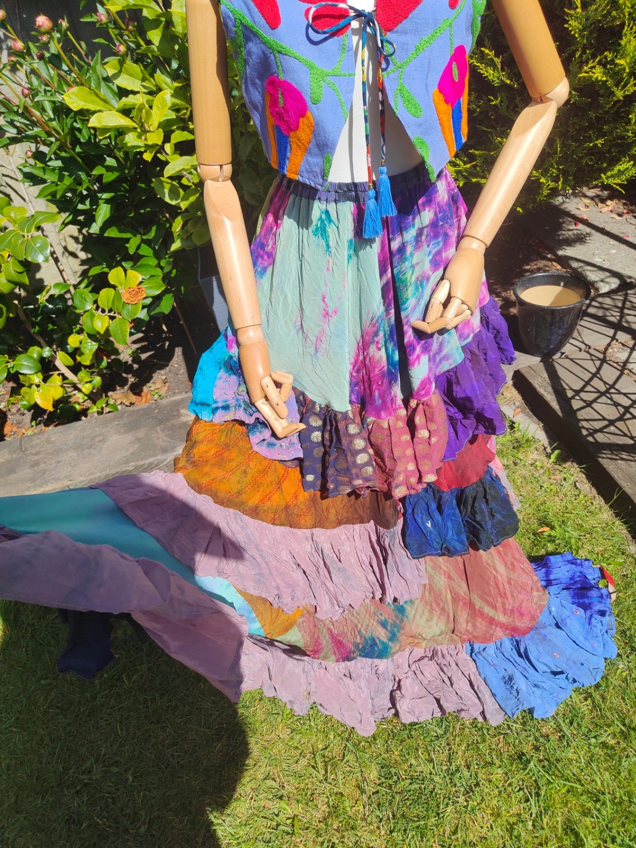 Wanderlust maxi skirt - tiered tie dye - Rainbow