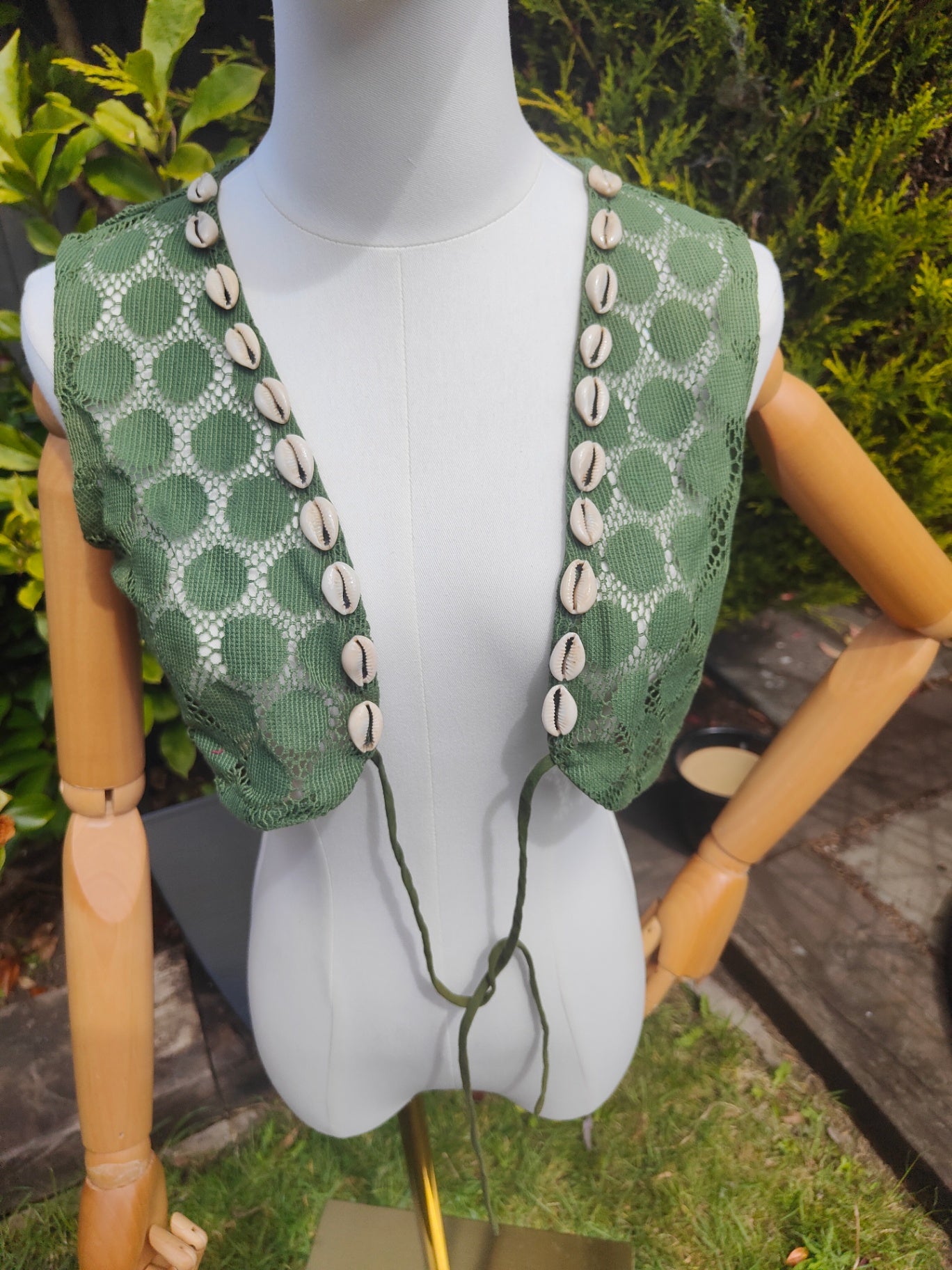 Boho crochet lace waistcoat top